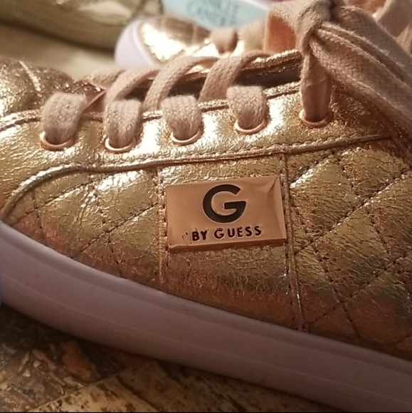 2/$30 Guess Rose Gold Tennies 7.5M - Picture 3 of 3